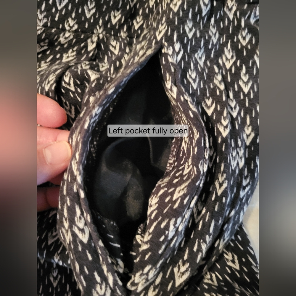 Elevenses By Anthropologie Black & White Ikat Wide-Leg Pants XL - Picture 13 of 16
